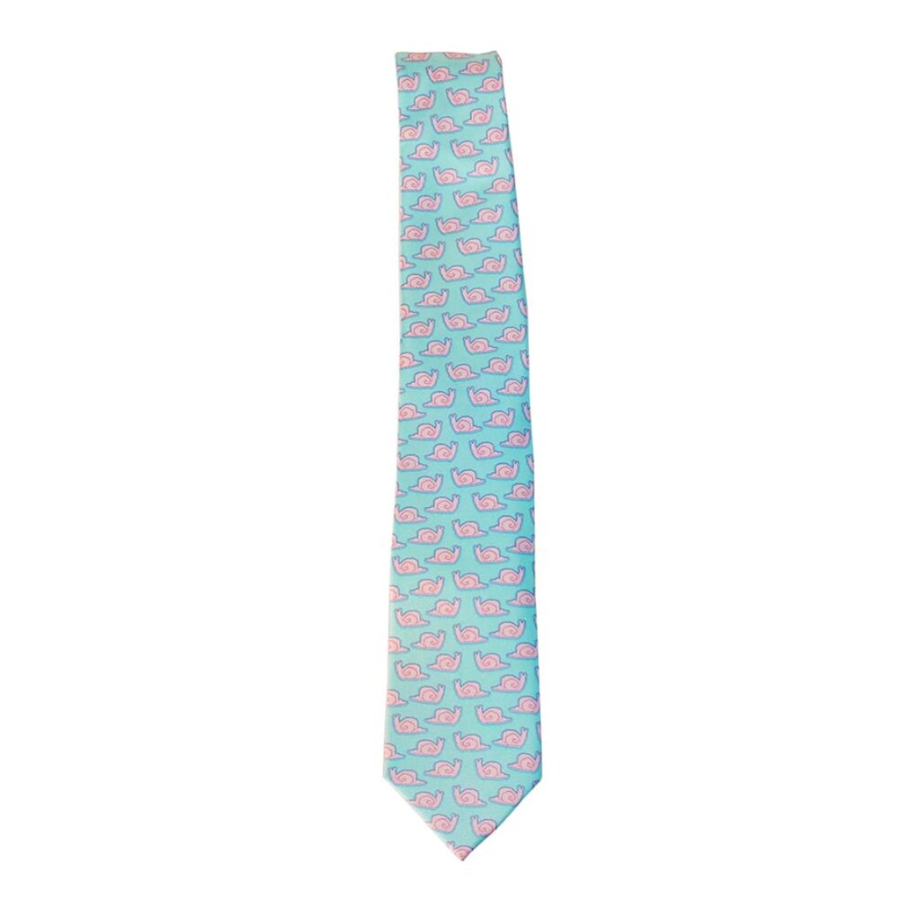 Slimeyard Slimes Silk Snail-Print Tie